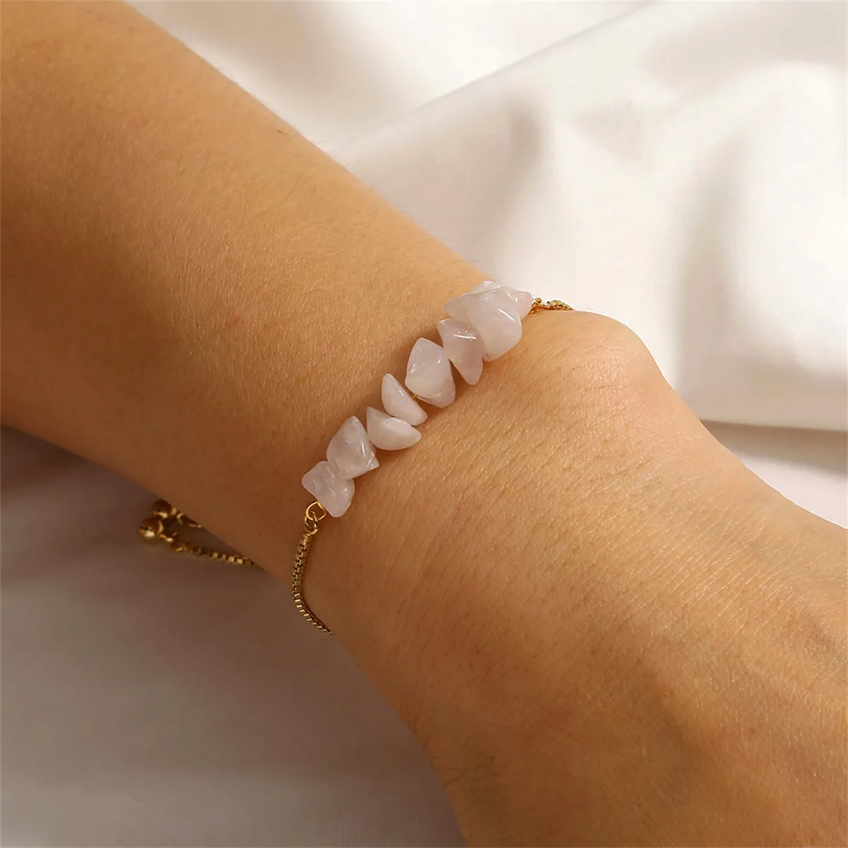 Pink Resin & 18K Gold-Plated Adjustable Bracelet