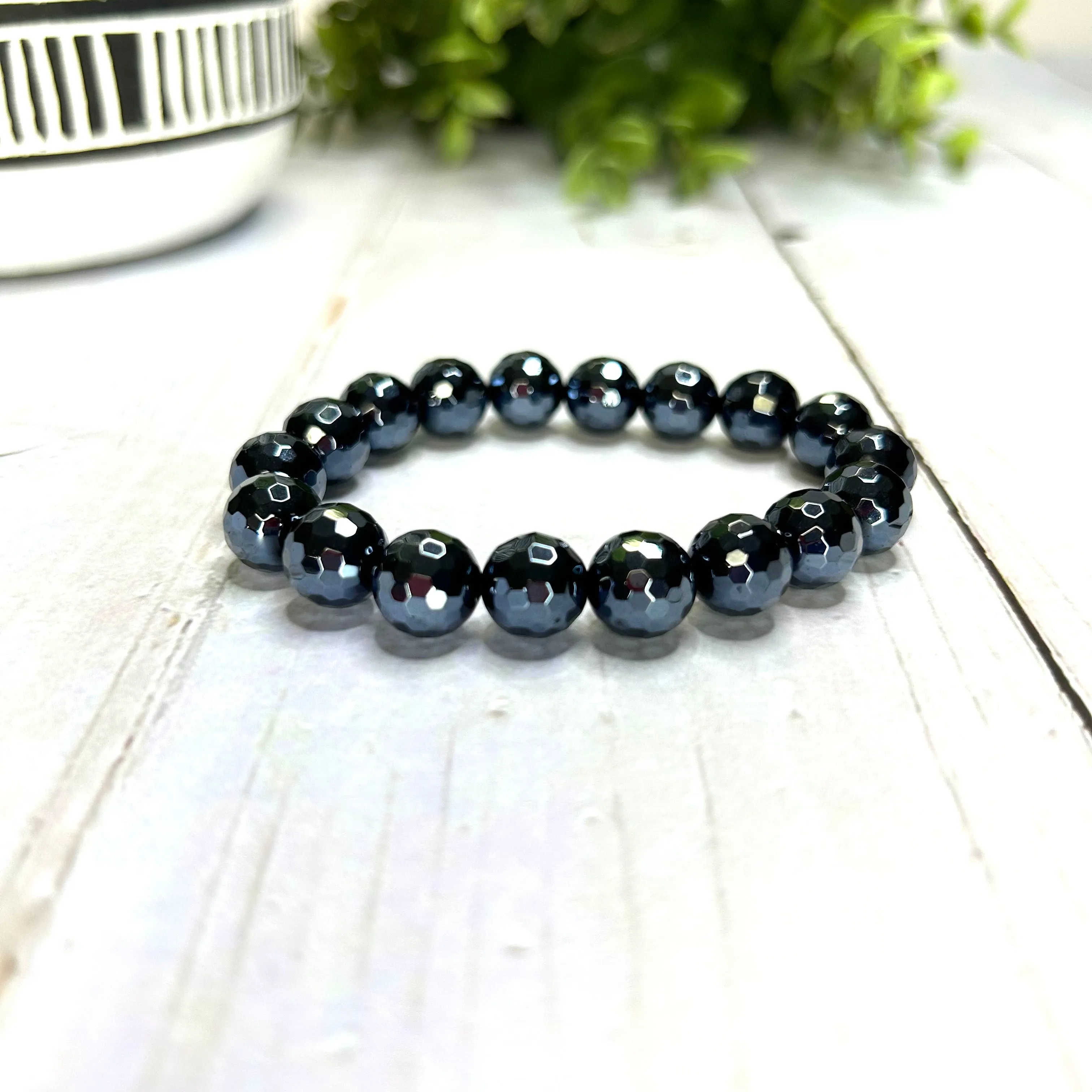 Plated Agate Bracelet- Black