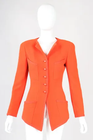 Pointed Hem Bouclé Jacket