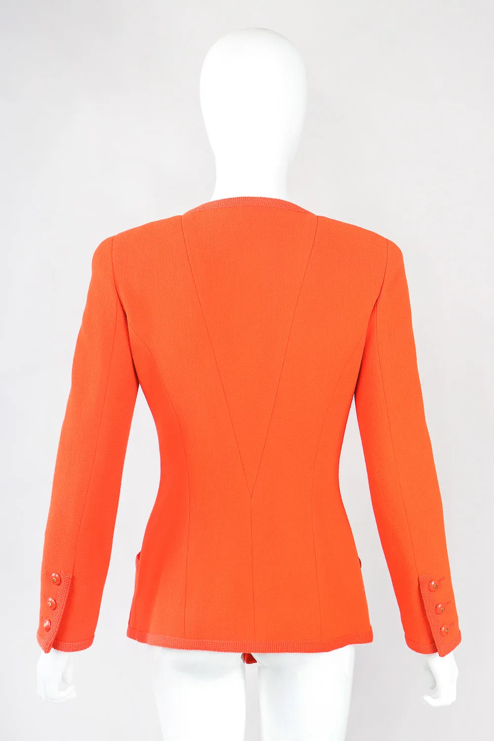 Pointed Hem Bouclé Jacket