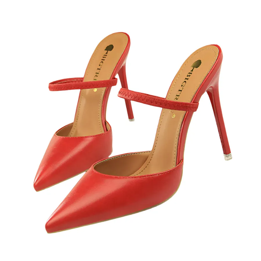 Pointed Toe Open Back Heels