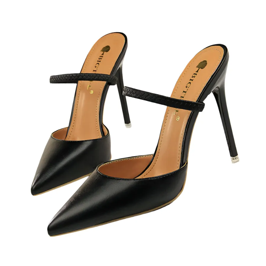 Pointed Toe Open Back Heels