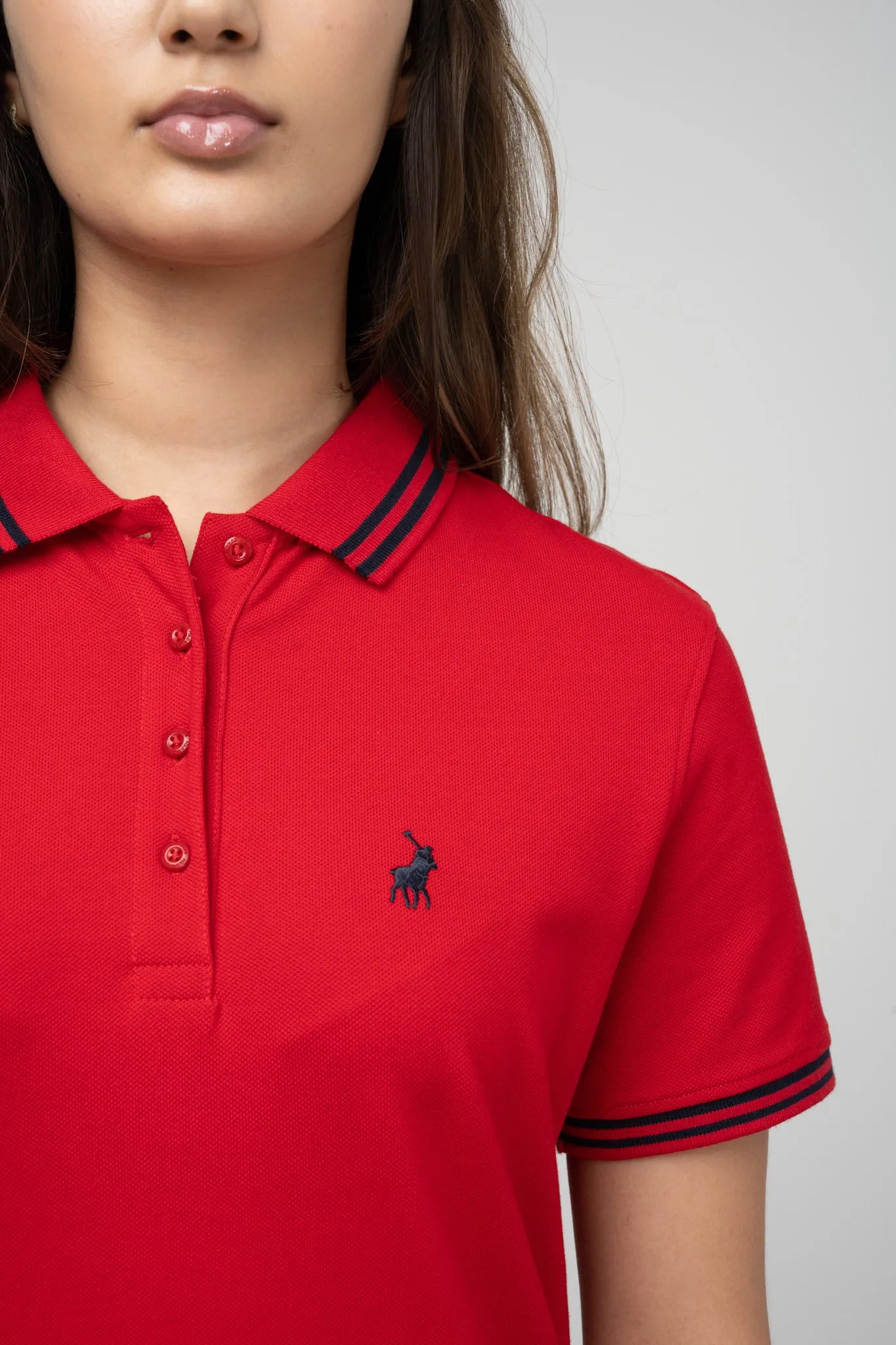 Polo Women's Leah Short Sleeve Golfer Dress Red