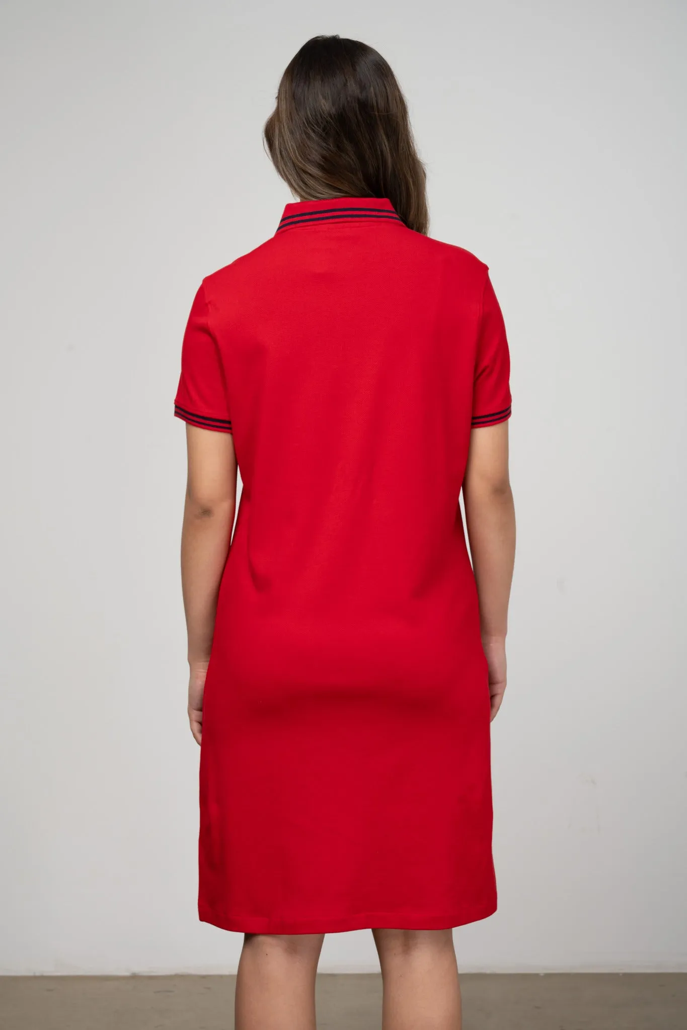 Polo Women's Leah Short Sleeve Golfer Dress Red