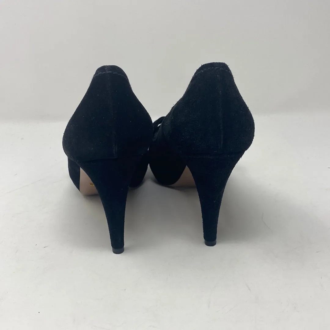 Prada Black Suede Pointed Toe Platform