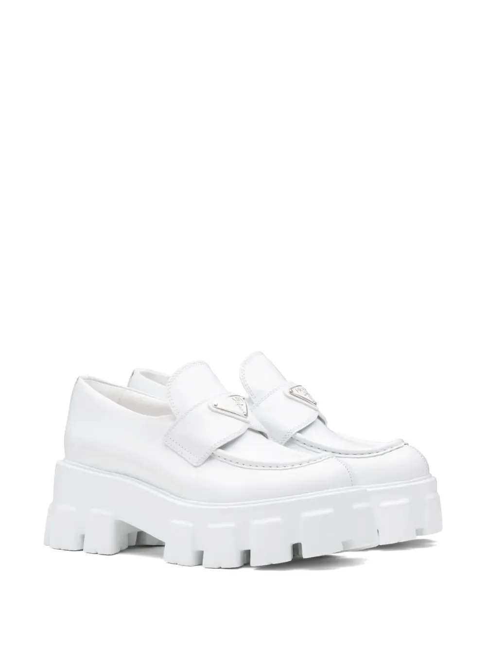 Prada Moonlith brushed leather loafers