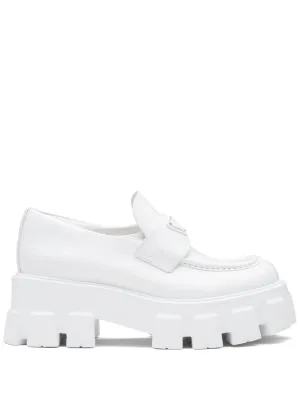 Prada Moonlith brushed leather loafers
