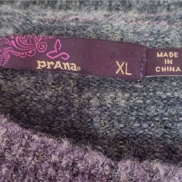 prAna XL Carly Cropped   Multicolor WOOL Blend Stretch LightWt Women's Sweater