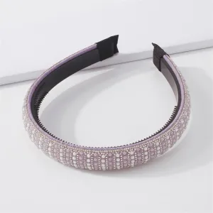 Purple & Cubic Zirconia Beaded Hard Headband
