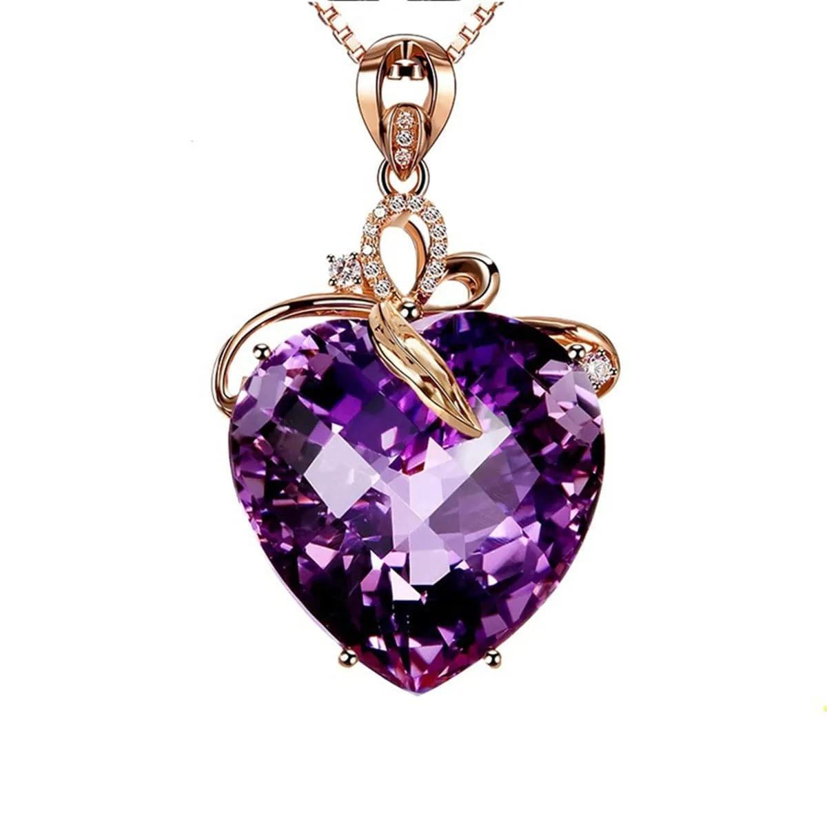 Purple Crystal & 18K Rose Gold-Plated  Drop Pendant Necklace