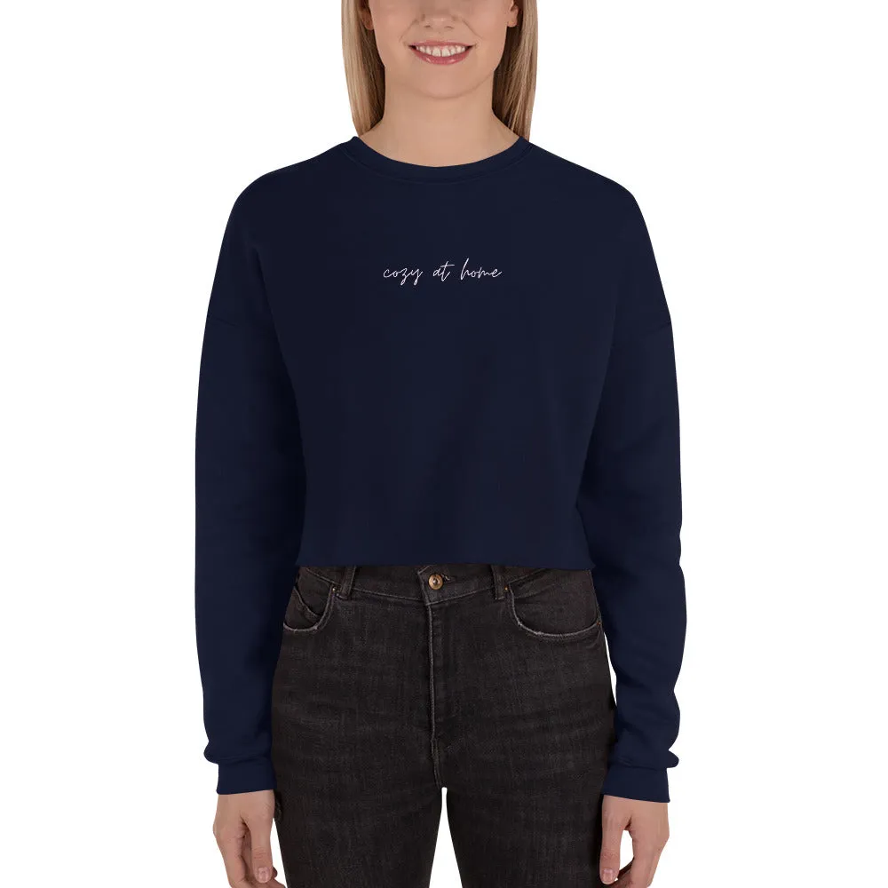 "Cozy at Home- PINK" Crop Sweatshirt