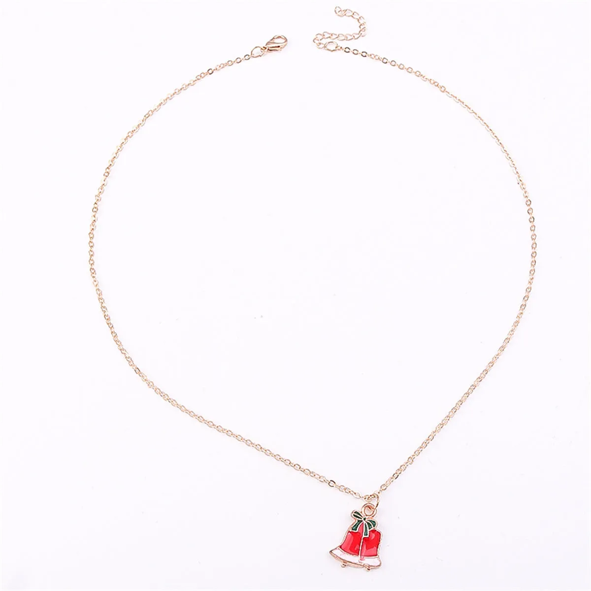 Red & White Bell Pendant Necklace