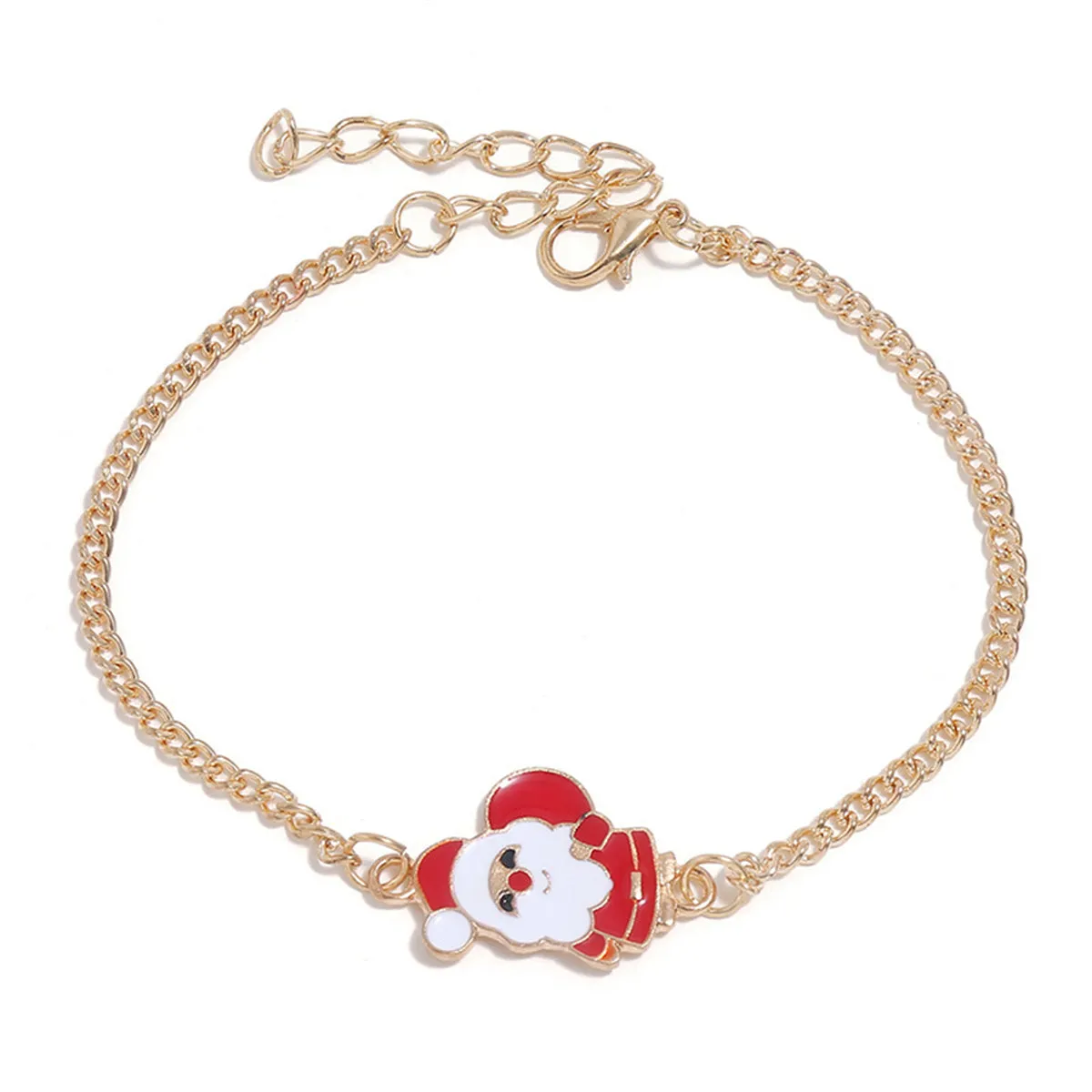 Red Enamel & 18K Gold-Plated Santa Pendant Necklace Set