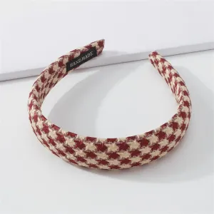 Red Wide-Edge Lattice Headband