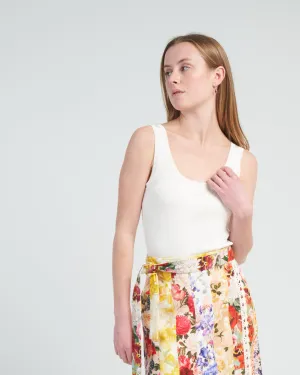 rib scoop neck tank - parchment