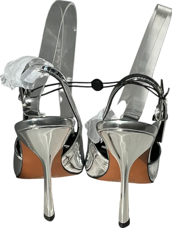 River Island Metallic Silver Pointed Heels UK 5 EU 38 👠
