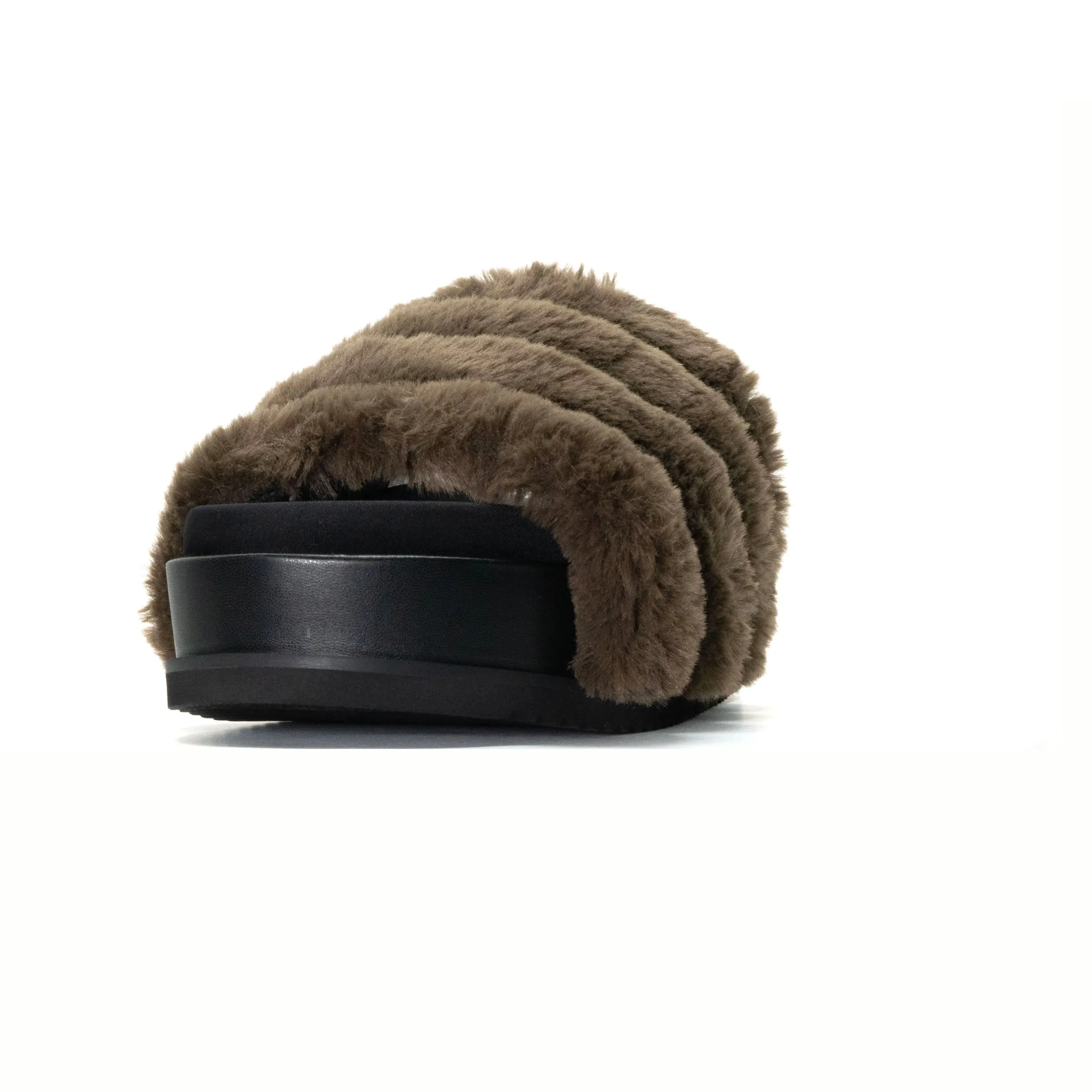 ROAM BUNNY STACK PLATFORM KHAKI FAUX FUR