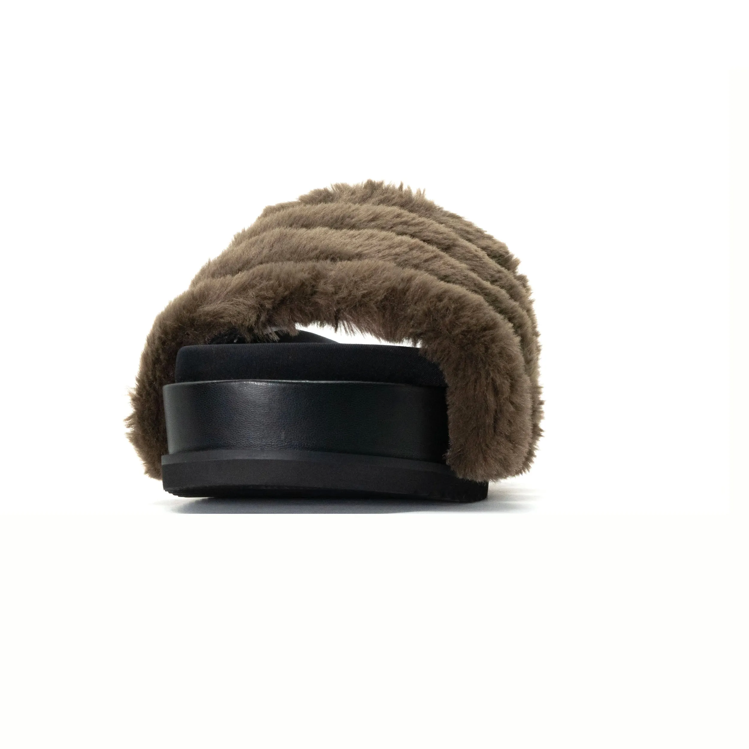 ROAM BUNNY STACK PLATFORM KHAKI FAUX FUR