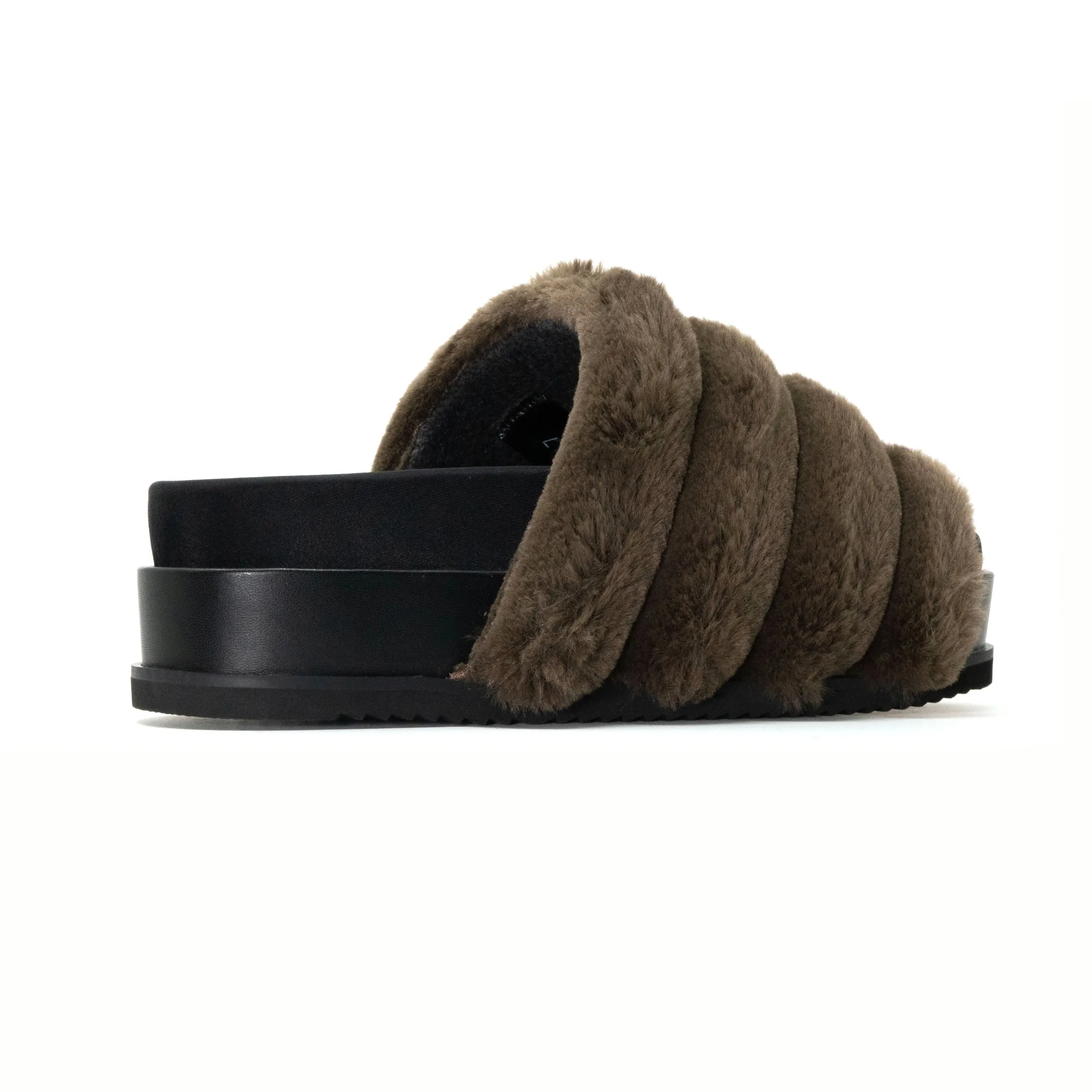 ROAM BUNNY STACK PLATFORM KHAKI FAUX FUR