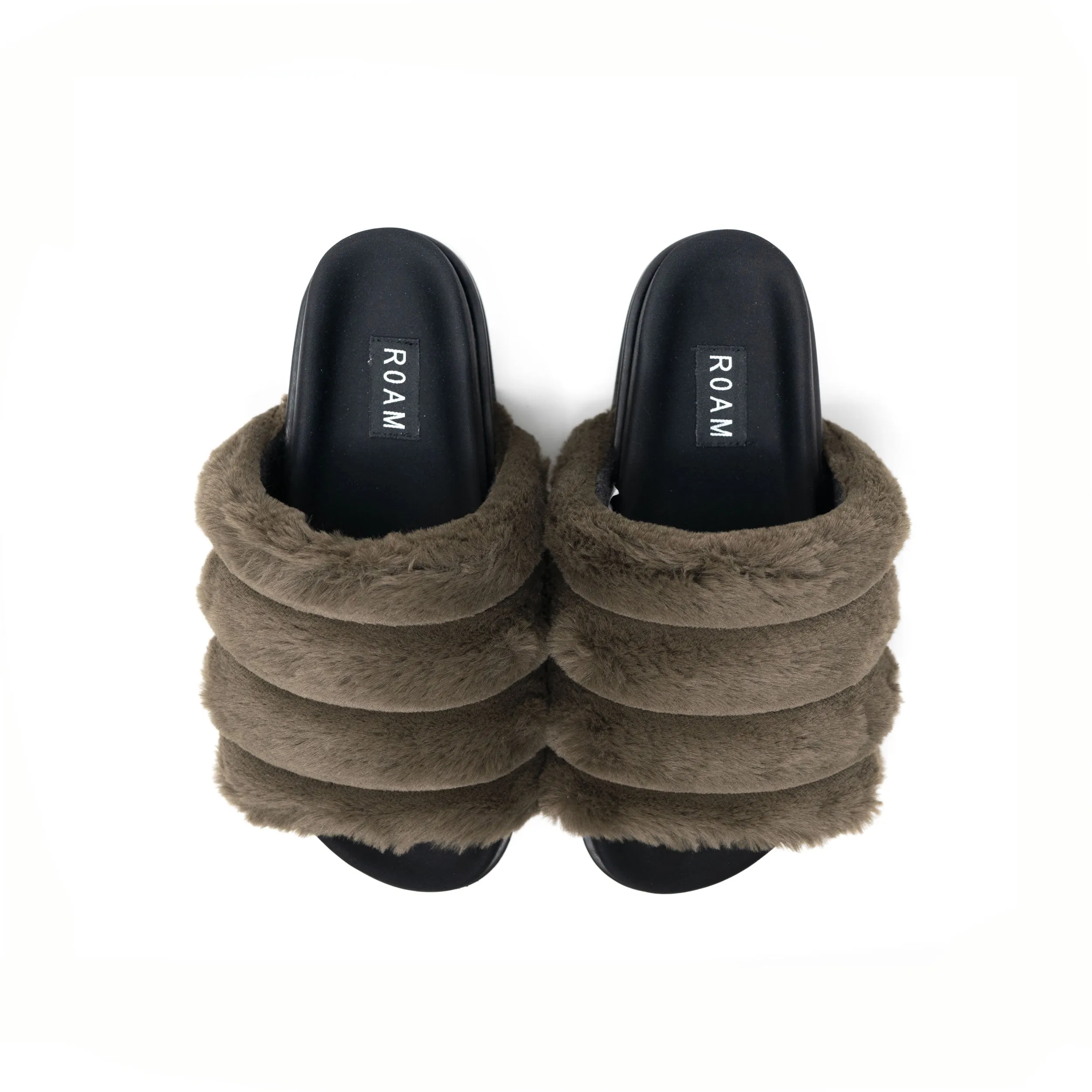 ROAM BUNNY STACK PLATFORM KHAKI FAUX FUR