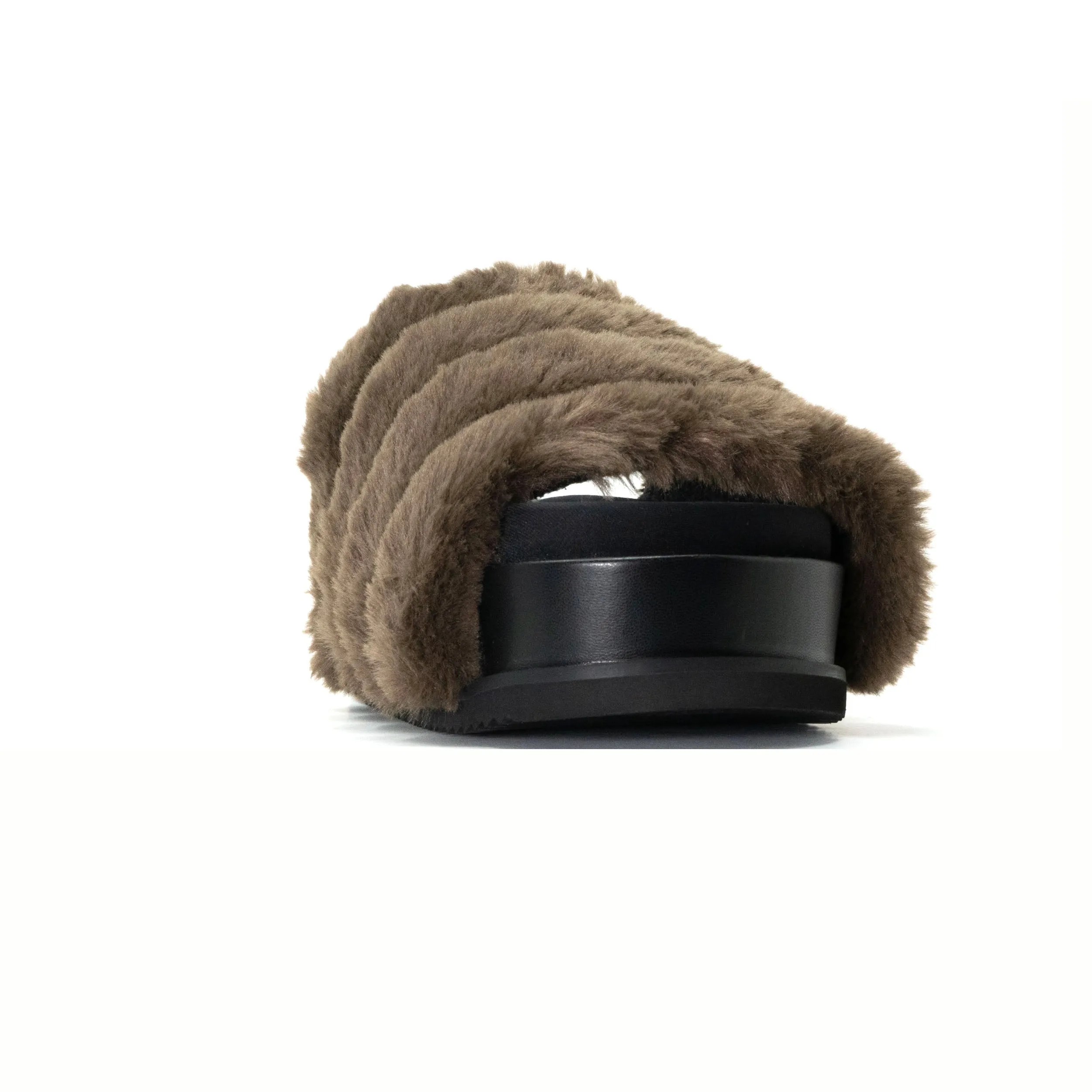 ROAM BUNNY STACK PLATFORM KHAKI FAUX FUR