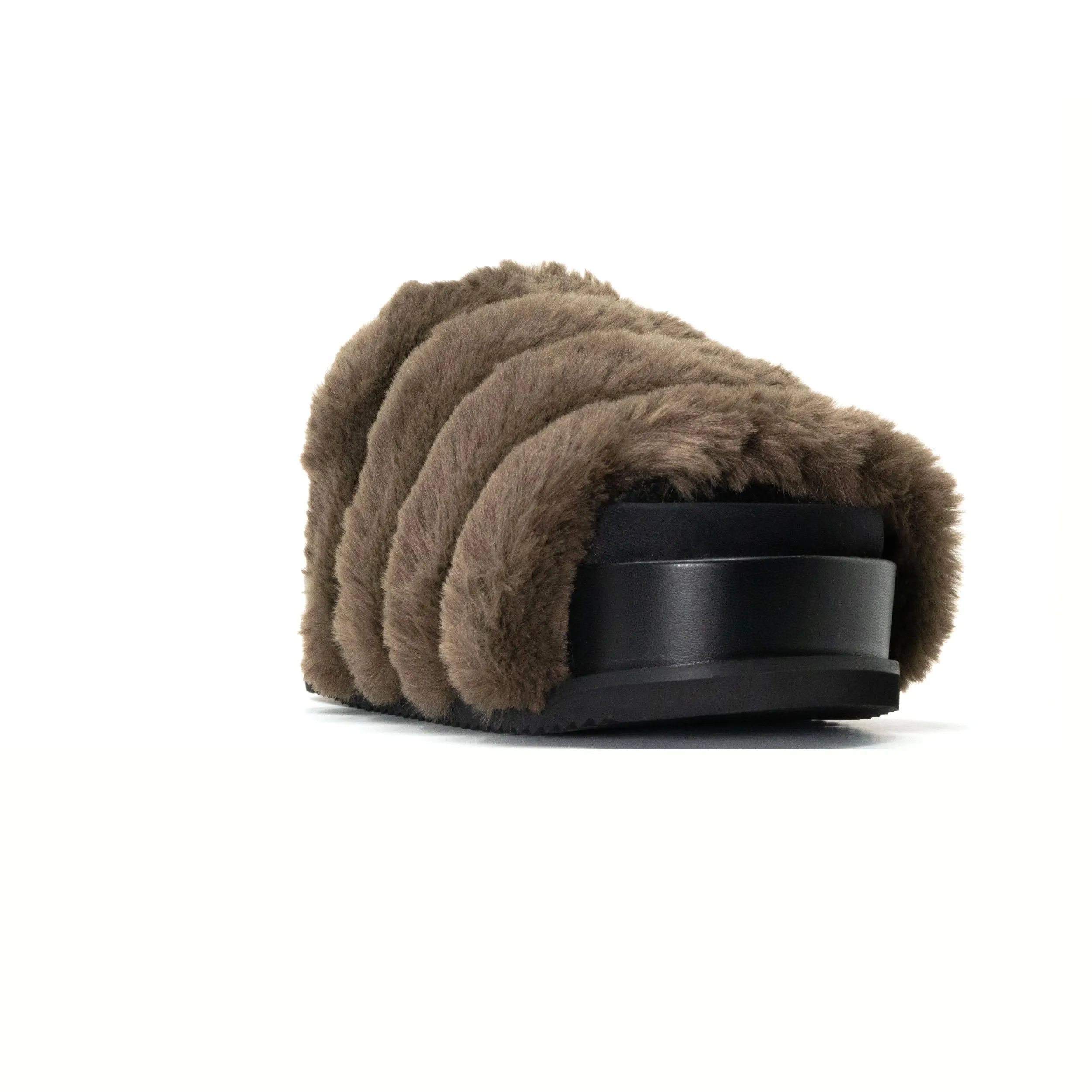 ROAM BUNNY STACK PLATFORM KHAKI FAUX FUR