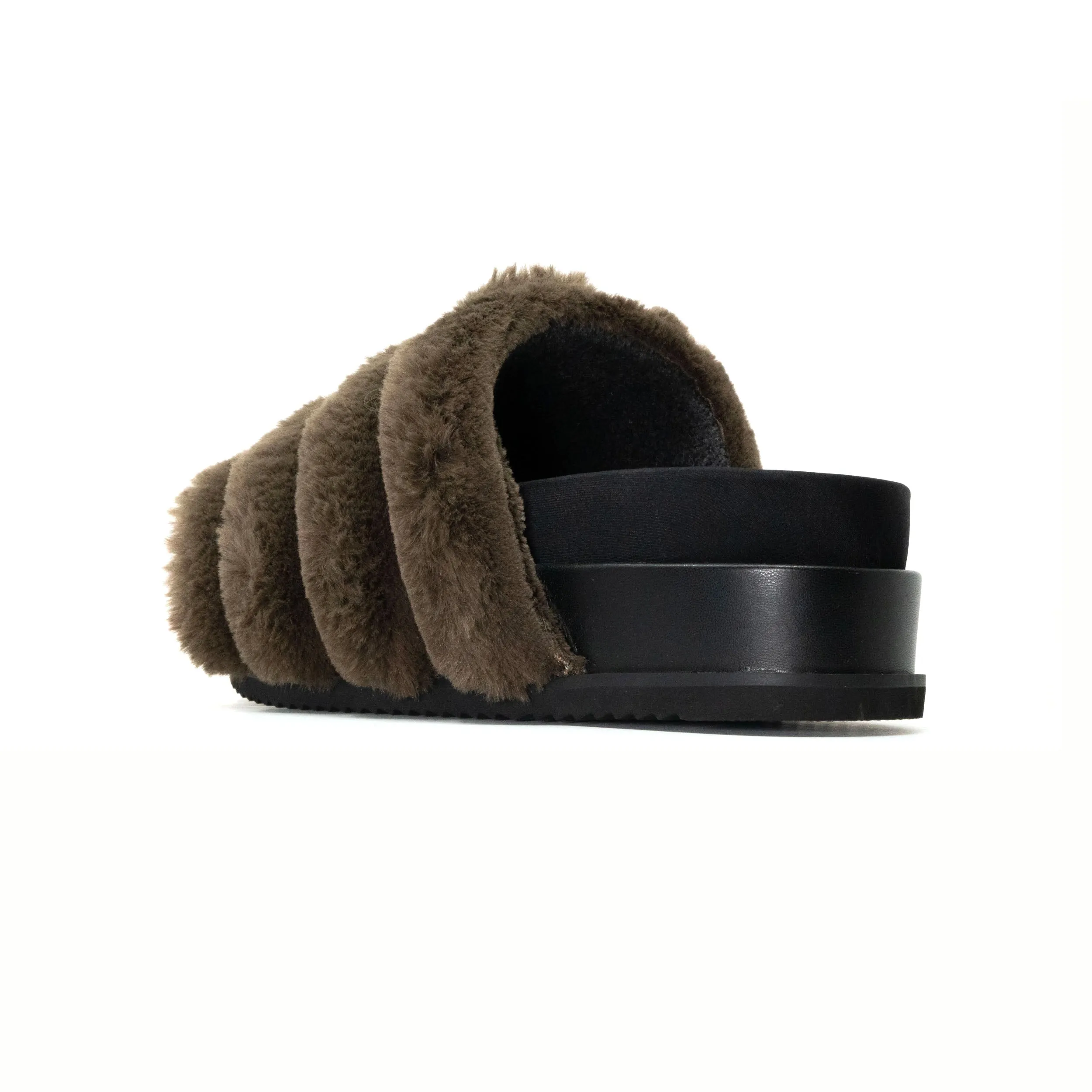 ROAM BUNNY STACK PLATFORM KHAKI FAUX FUR