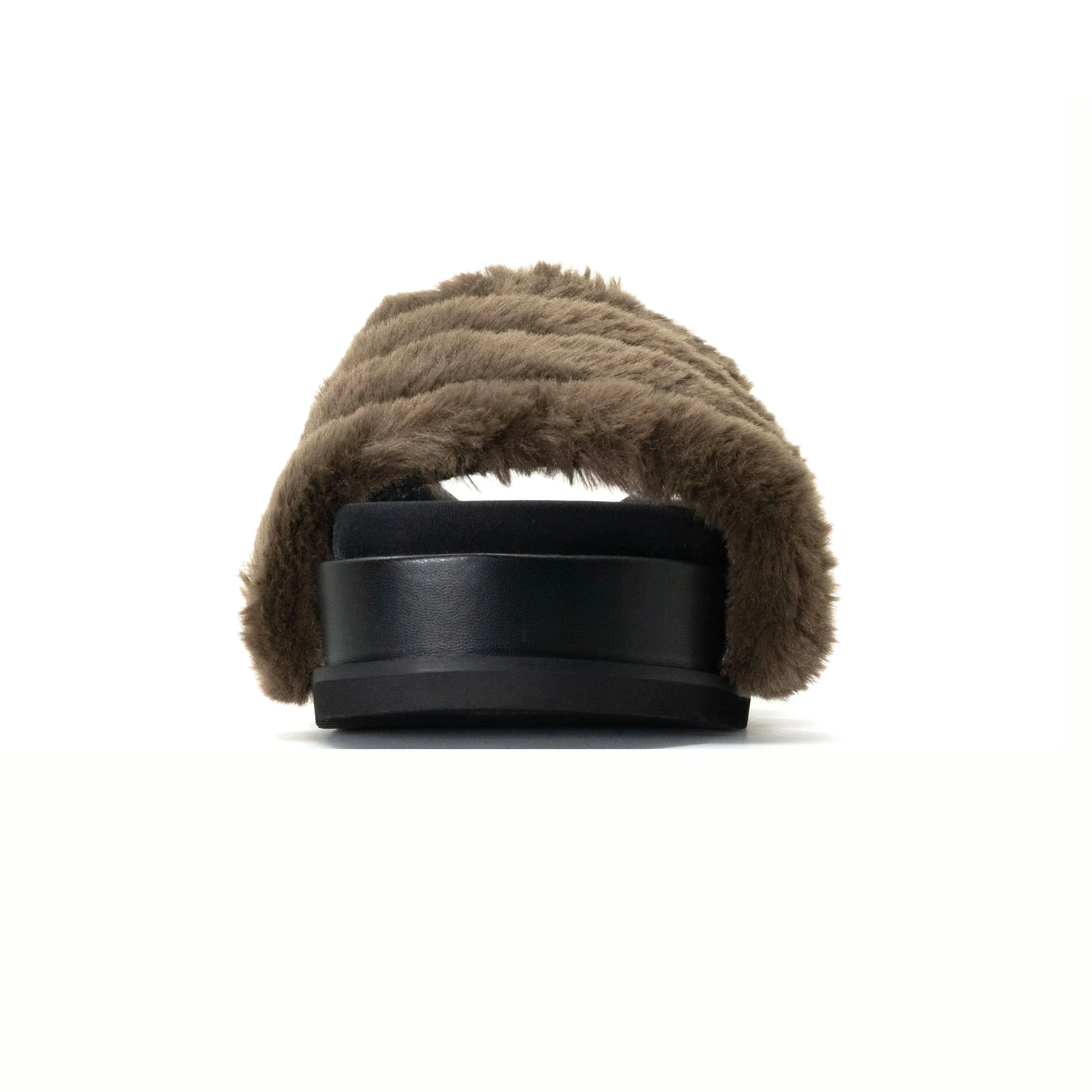 ROAM BUNNY STACK PLATFORM KHAKI FAUX FUR