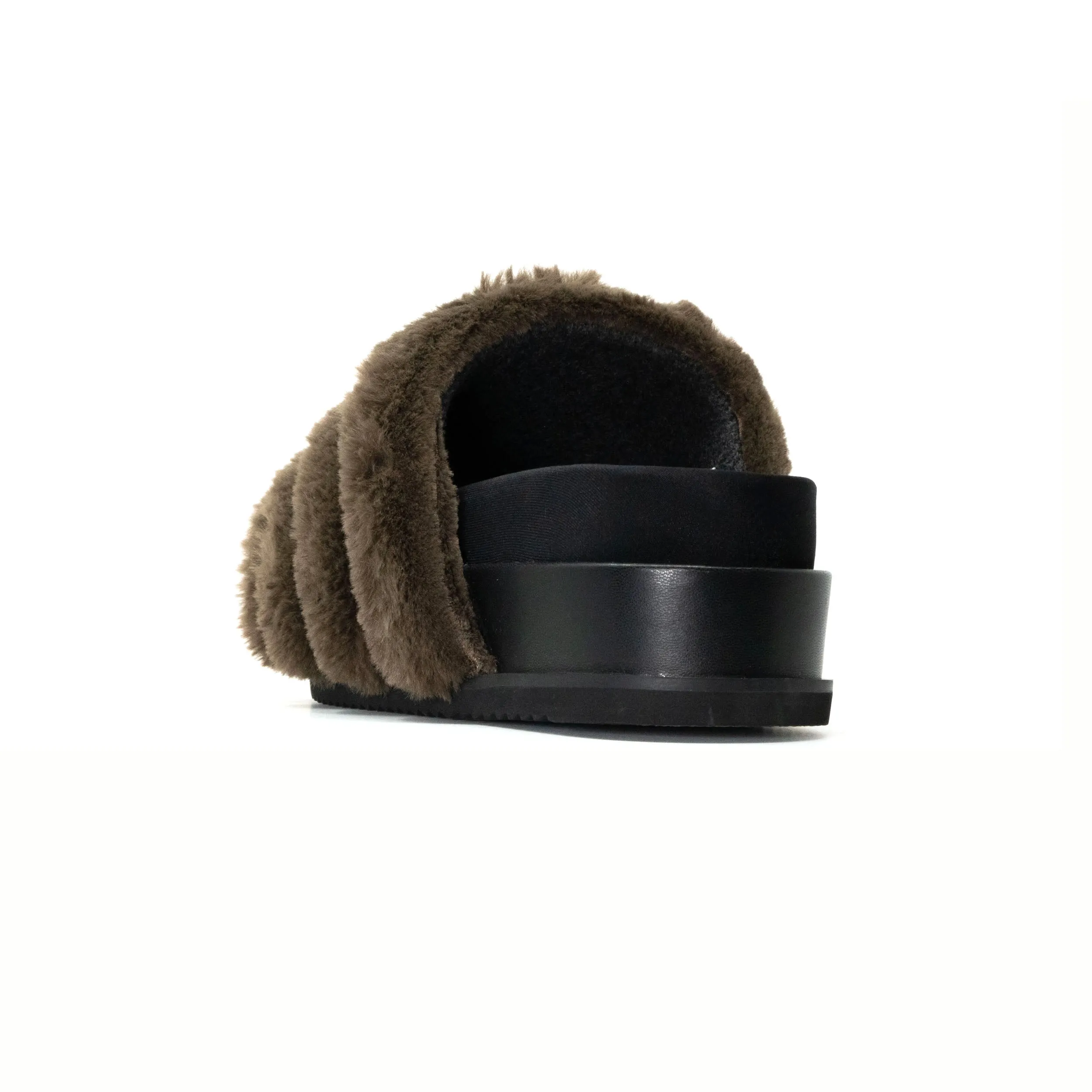 ROAM BUNNY STACK PLATFORM KHAKI FAUX FUR