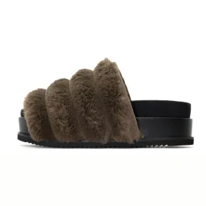ROAM BUNNY STACK PLATFORM KHAKI FAUX FUR