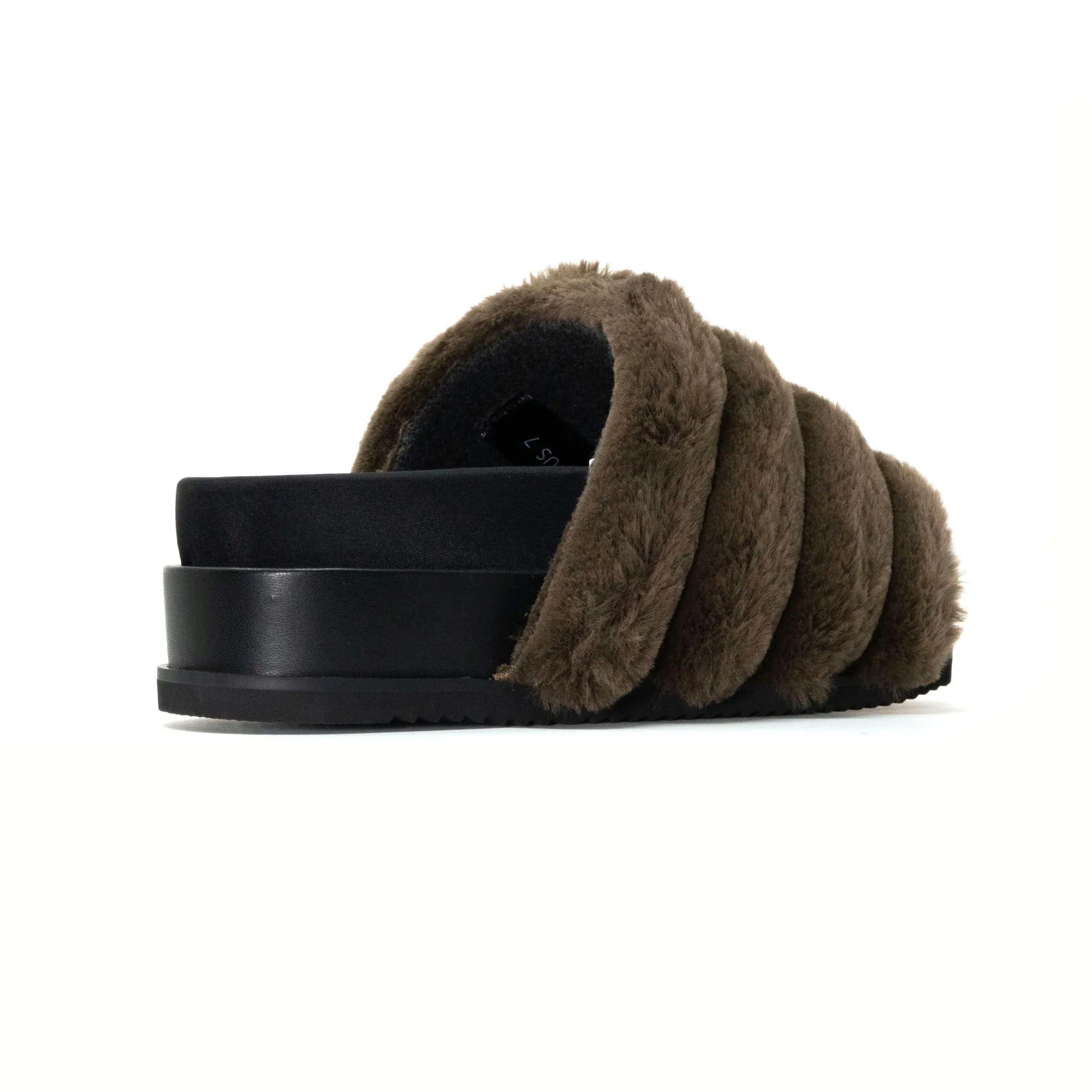 ROAM BUNNY STACK PLATFORM KHAKI FAUX FUR
