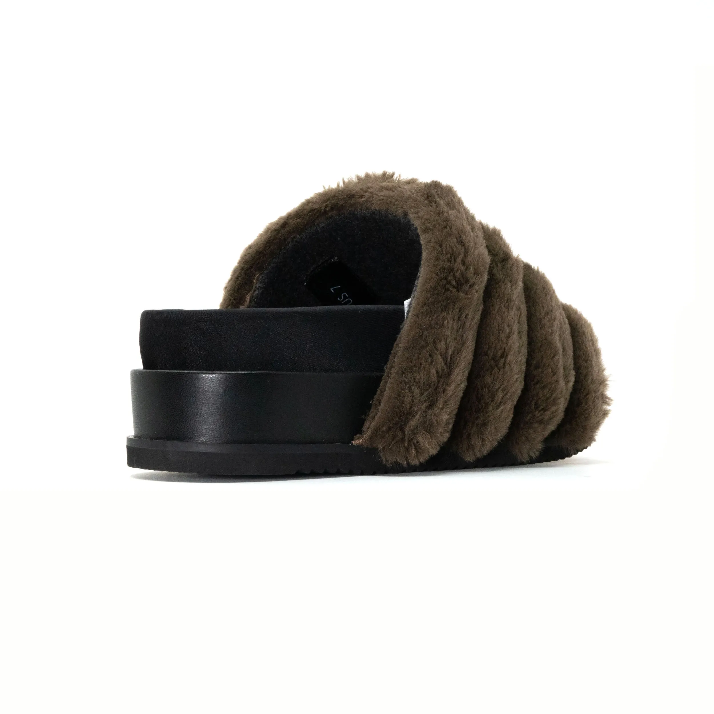ROAM BUNNY STACK PLATFORM KHAKI FAUX FUR
