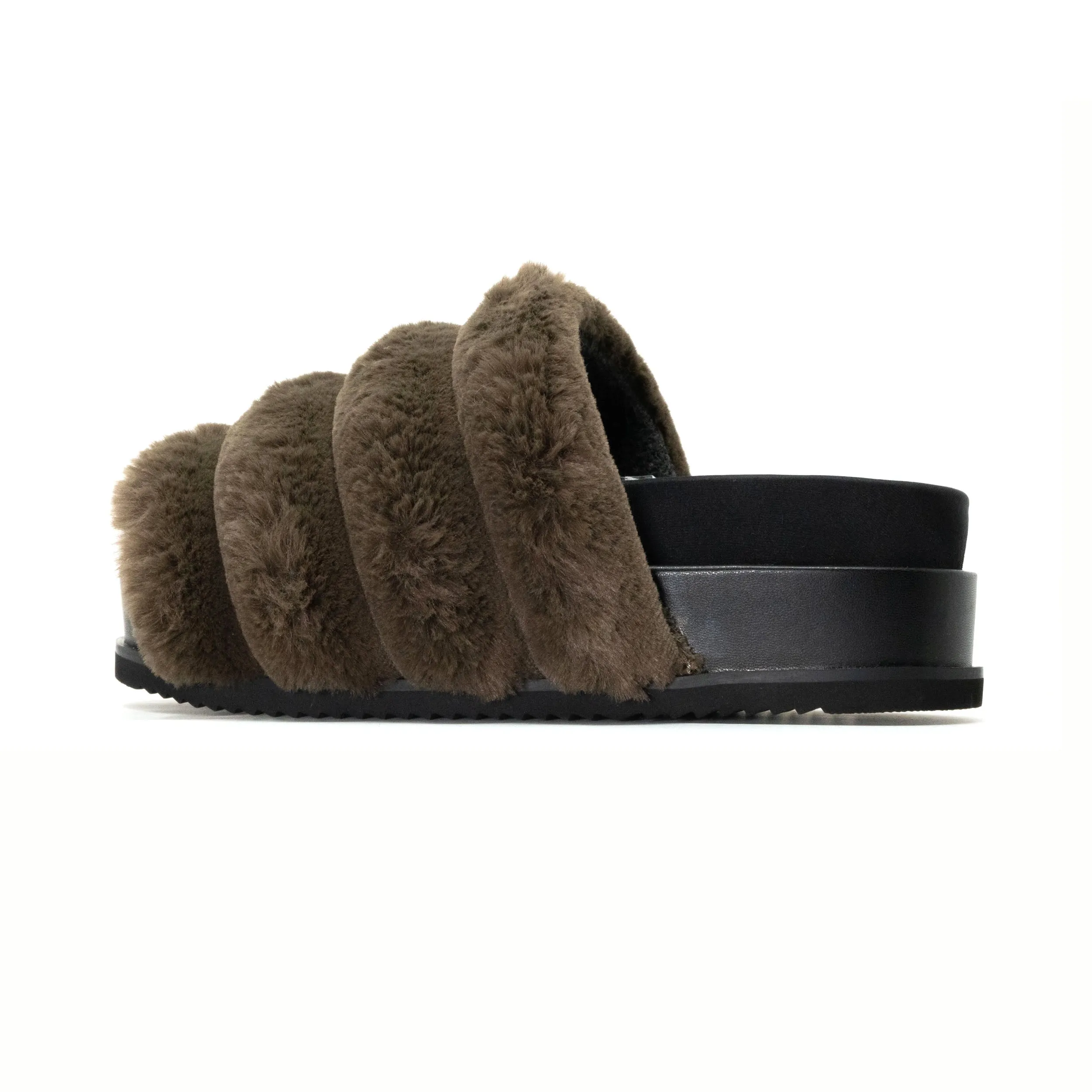 ROAM BUNNY STACK PLATFORM KHAKI FAUX FUR