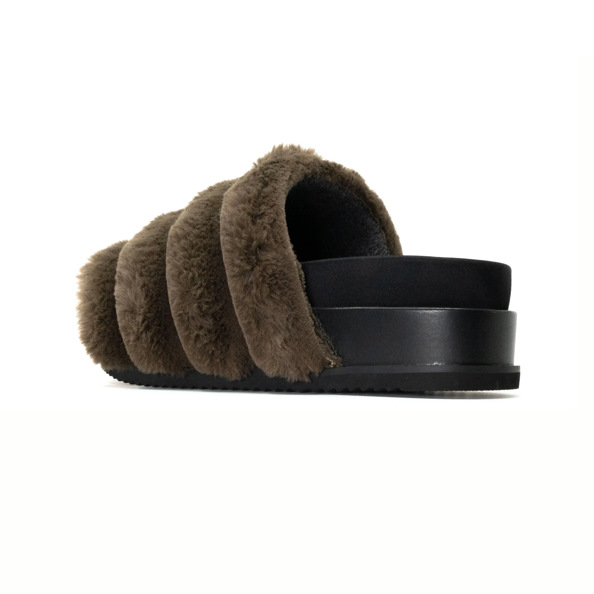 ROAM BUNNY STACK PLATFORM KHAKI FAUX FUR
