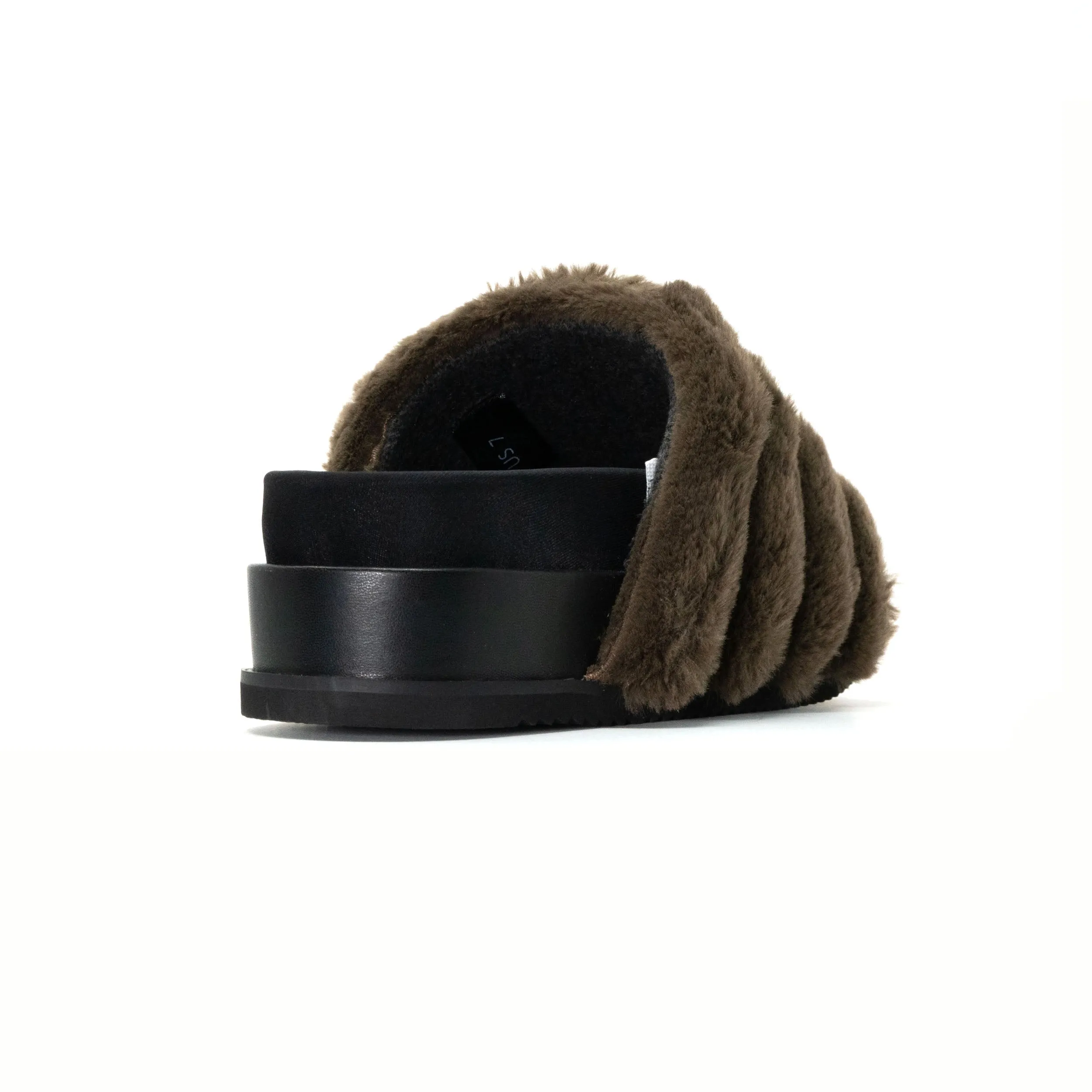 ROAM BUNNY STACK PLATFORM KHAKI FAUX FUR