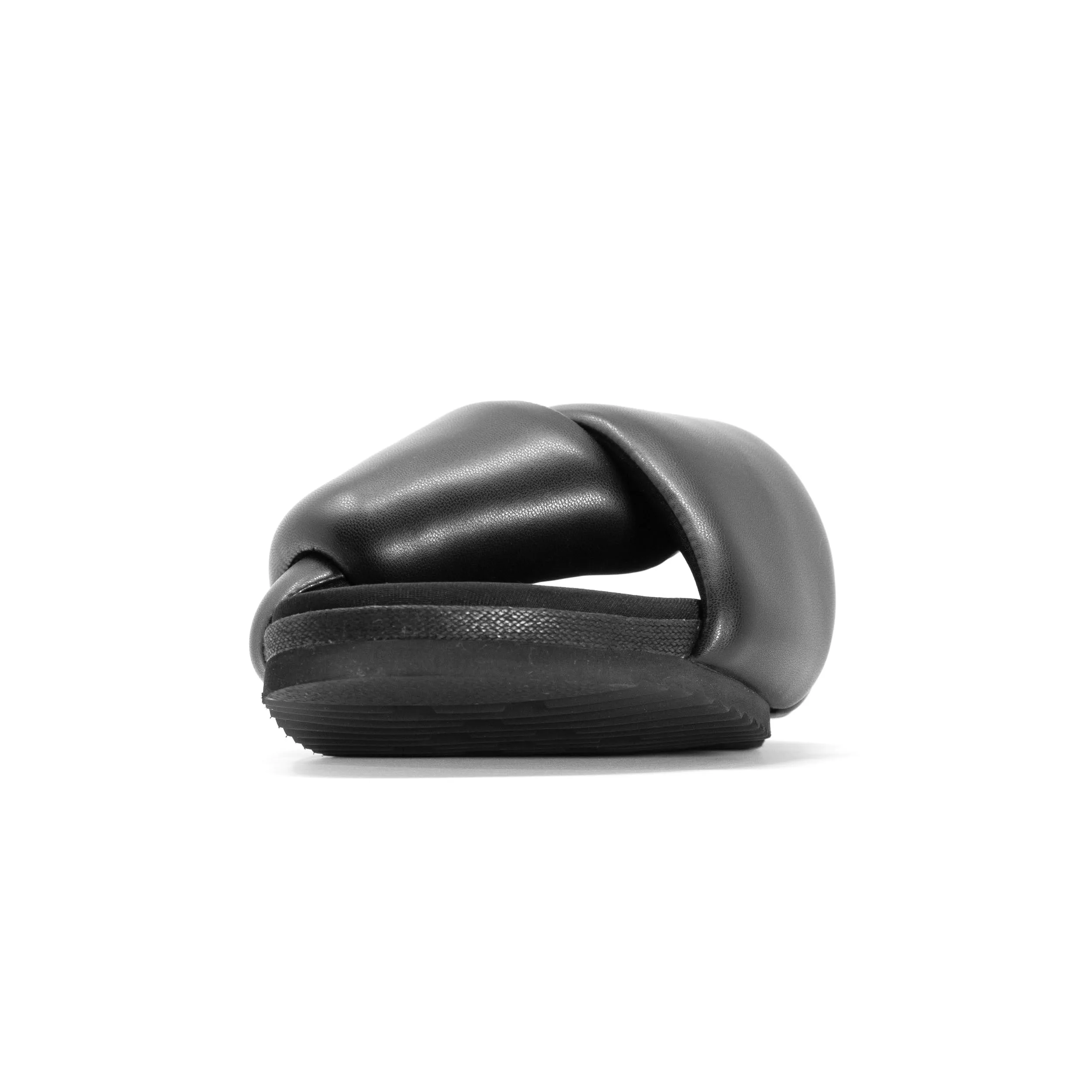 ROAM Foldy Puffy Sandals Black Vegan Leather