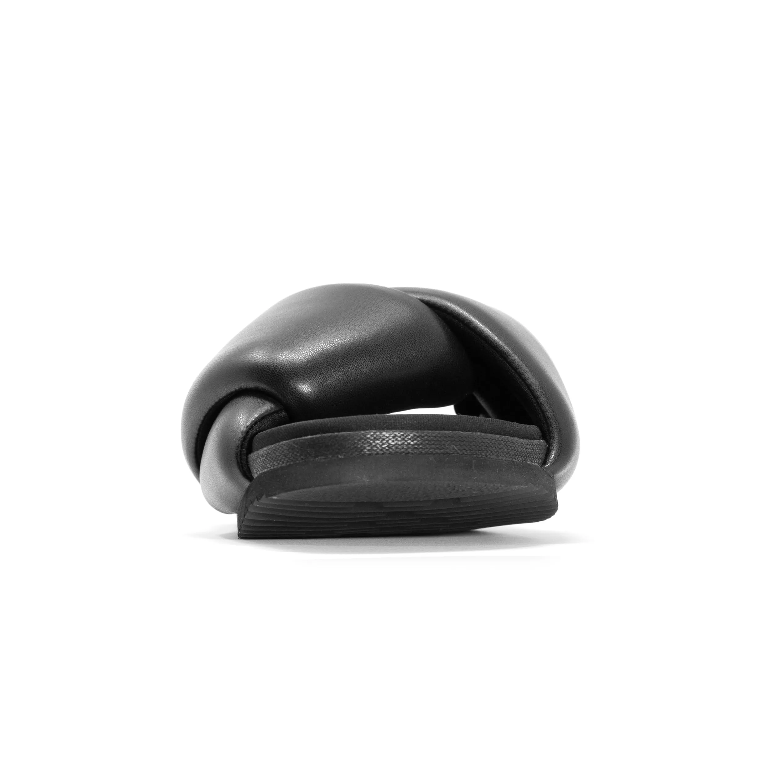 ROAM Foldy Puffy Sandals Black Vegan Leather