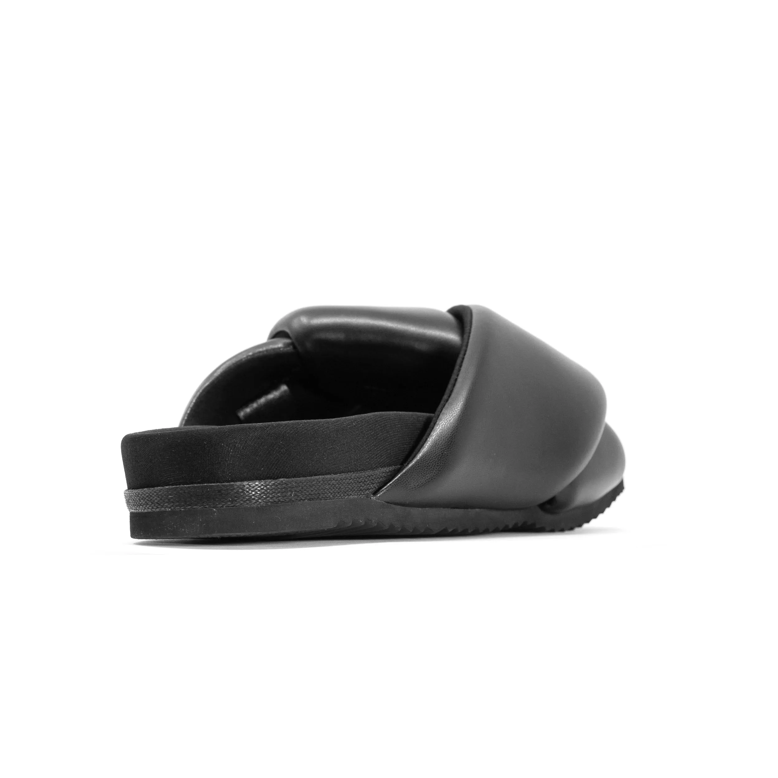 ROAM Foldy Puffy Sandals Black Vegan Leather