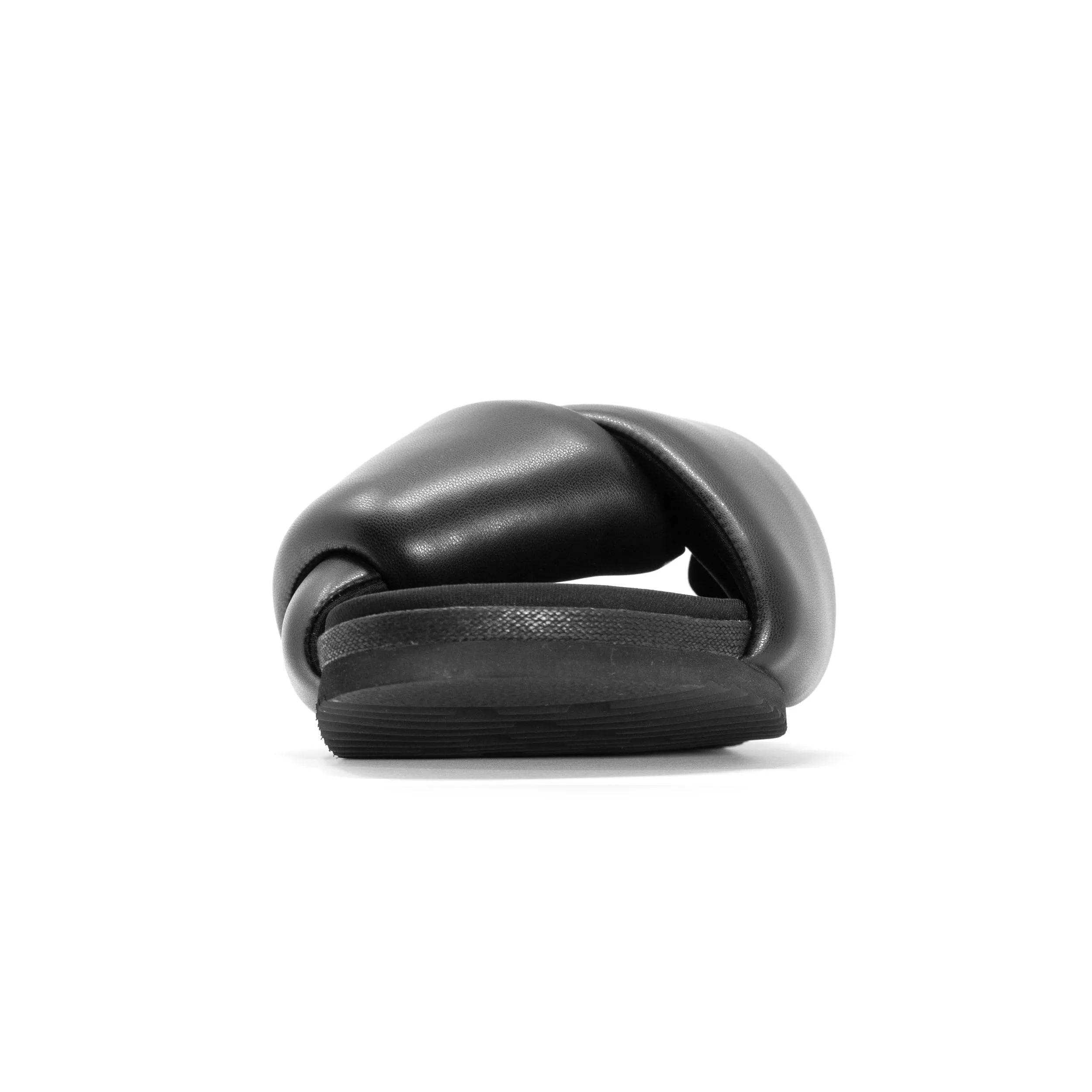 ROAM Foldy Puffy Sandals Black Vegan Leather