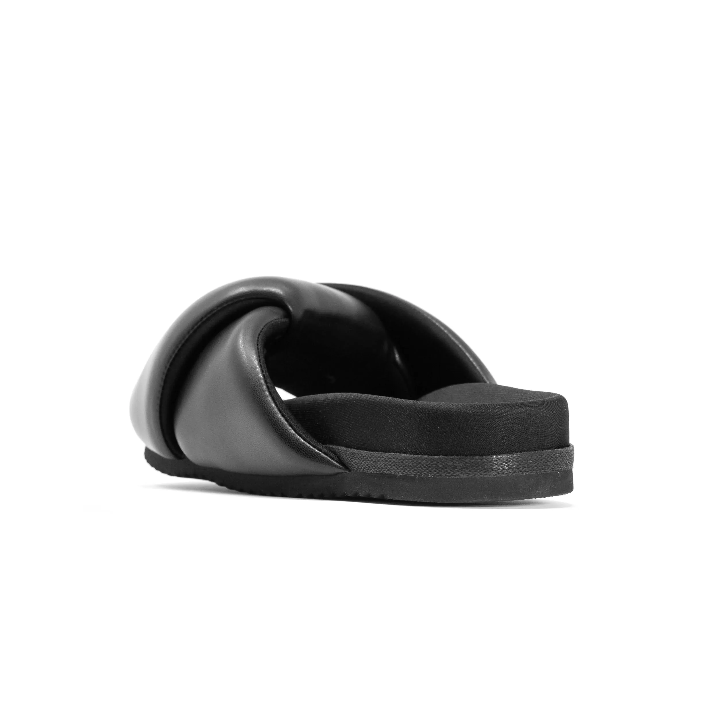 ROAM Foldy Puffy Sandals Black Vegan Leather