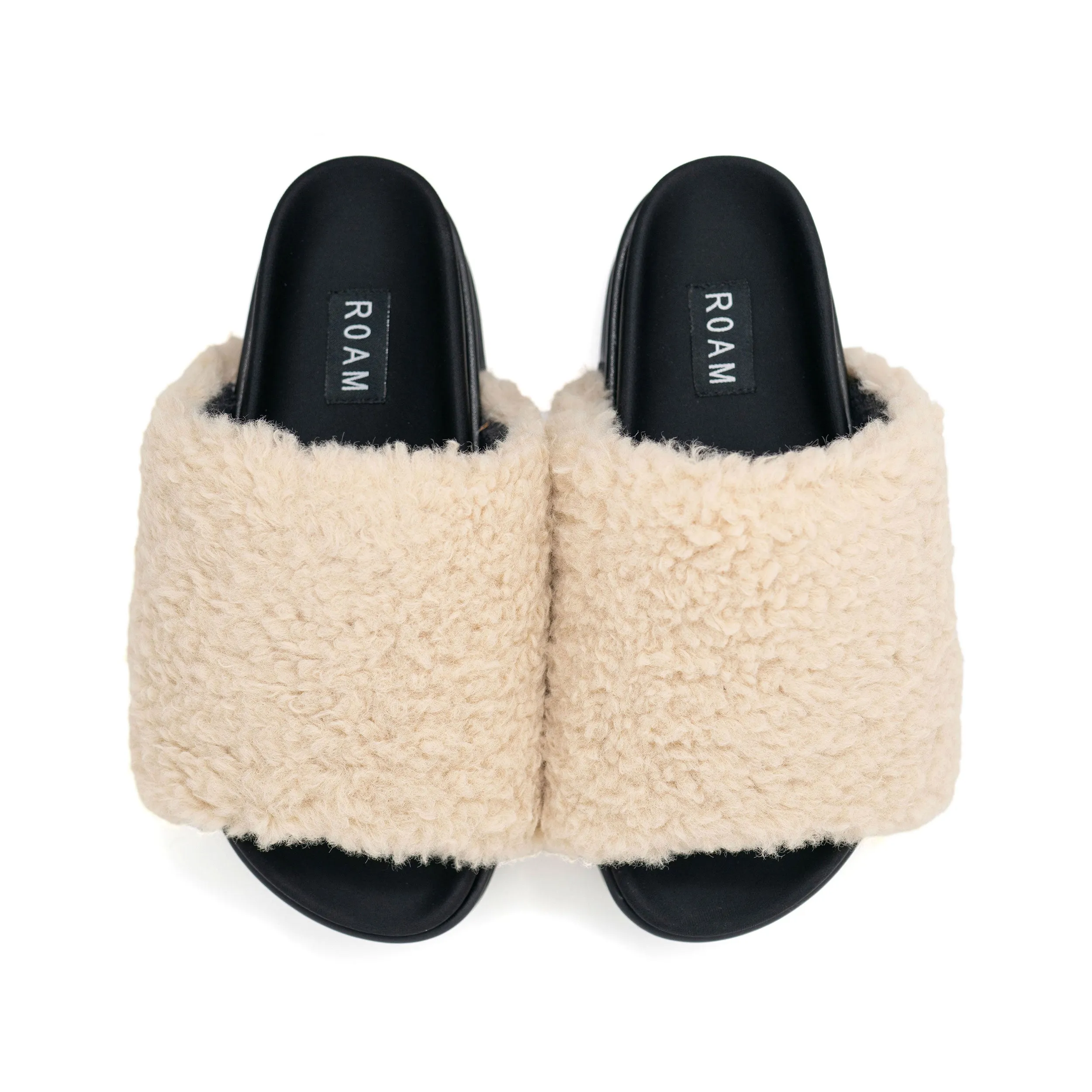 ROAM FUZZY STACK PLATFORM NUDE FAUX SHEARLING