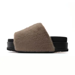ROAM LONG LUXE  STACK PLATFORM TAUPE FAUX FUR