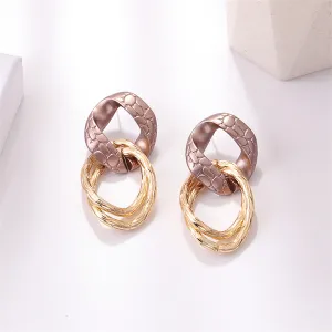 Rose Enamel & 18K Gold-Plated Round Drop Earrings