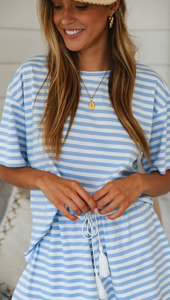 Round Collar Casual T-shirt Shorts Two-piece Suit Home Workout Fitness Home Outfit