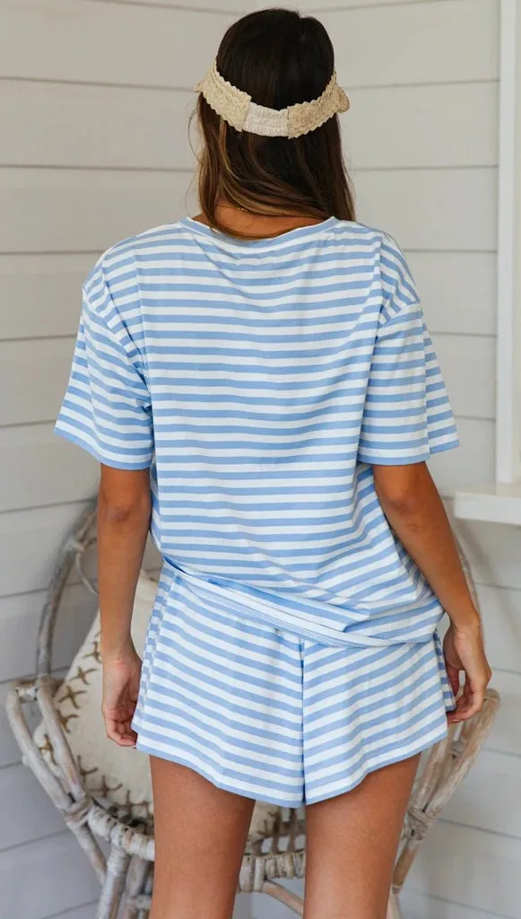 Round Collar Casual T-shirt Shorts Two-piece Suit Home Workout Fitness Home Outfit
