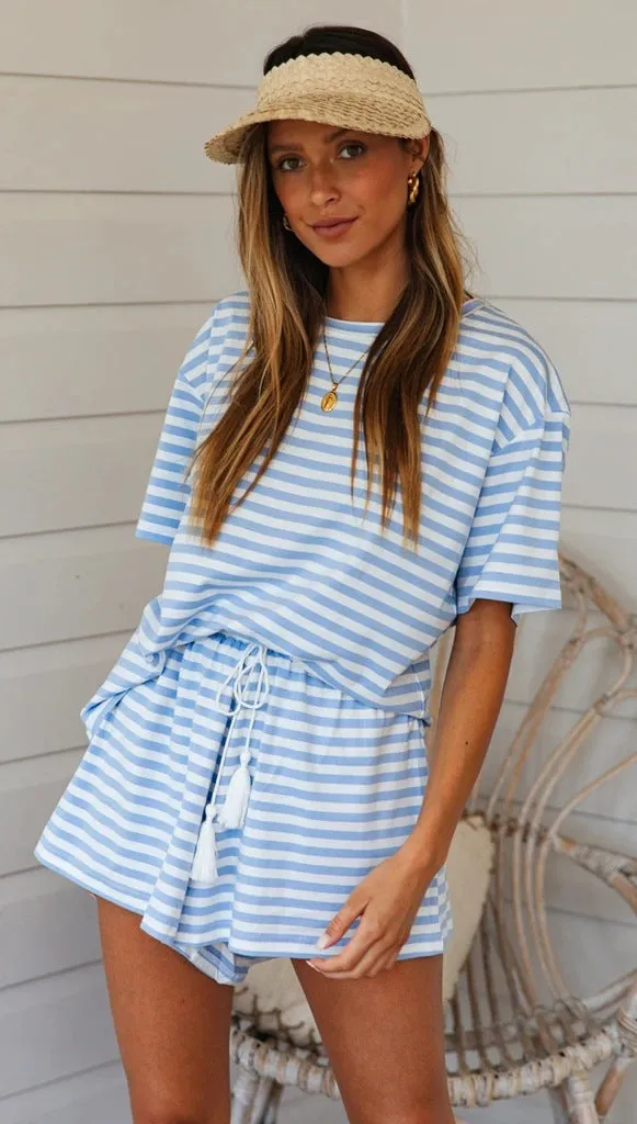 Round Collar Casual T-shirt Shorts Two-piece Suit Home Workout Fitness Home Outfit