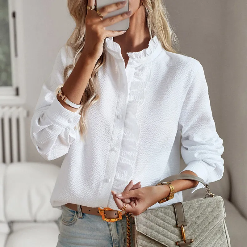 Ruffle Belle™ | Women's Ruffle Blouse | Striped Design, Lightweight Fabric & Flattering Fit