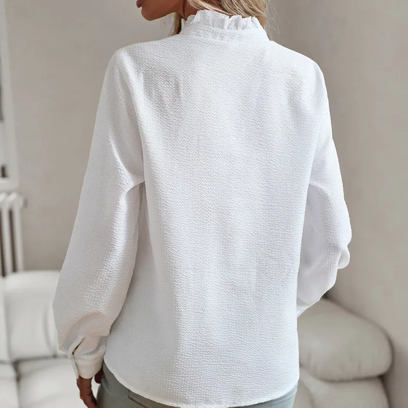 Ruffle Belle™ | Women's Ruffle Blouse | Striped Design, Lightweight Fabric & Flattering Fit