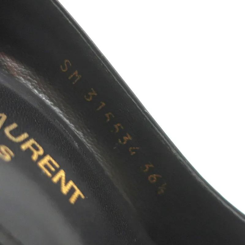 Saint Laurent Anja Pumps Black Leather Size 36.5 Pointed Toe Heels