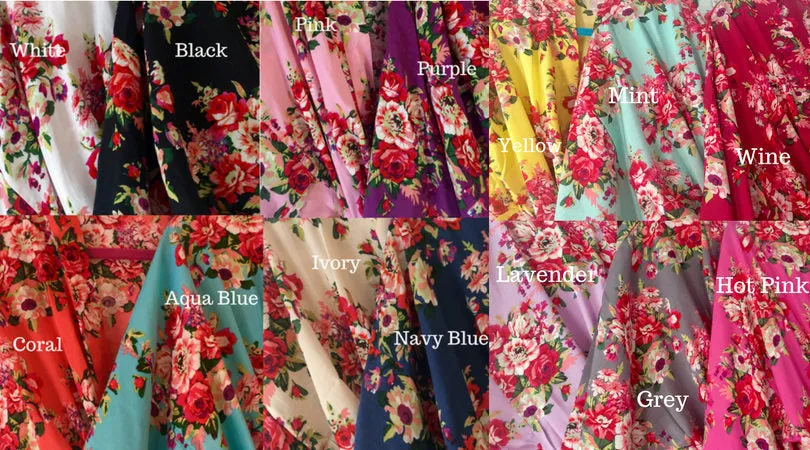 Sale! Bridesmaid Robes, Bridesmaid Gift,  Floral Robe, Bridesmaid Robe, Wedding Robe, Kimono Robe, Gift for Bridesmaid